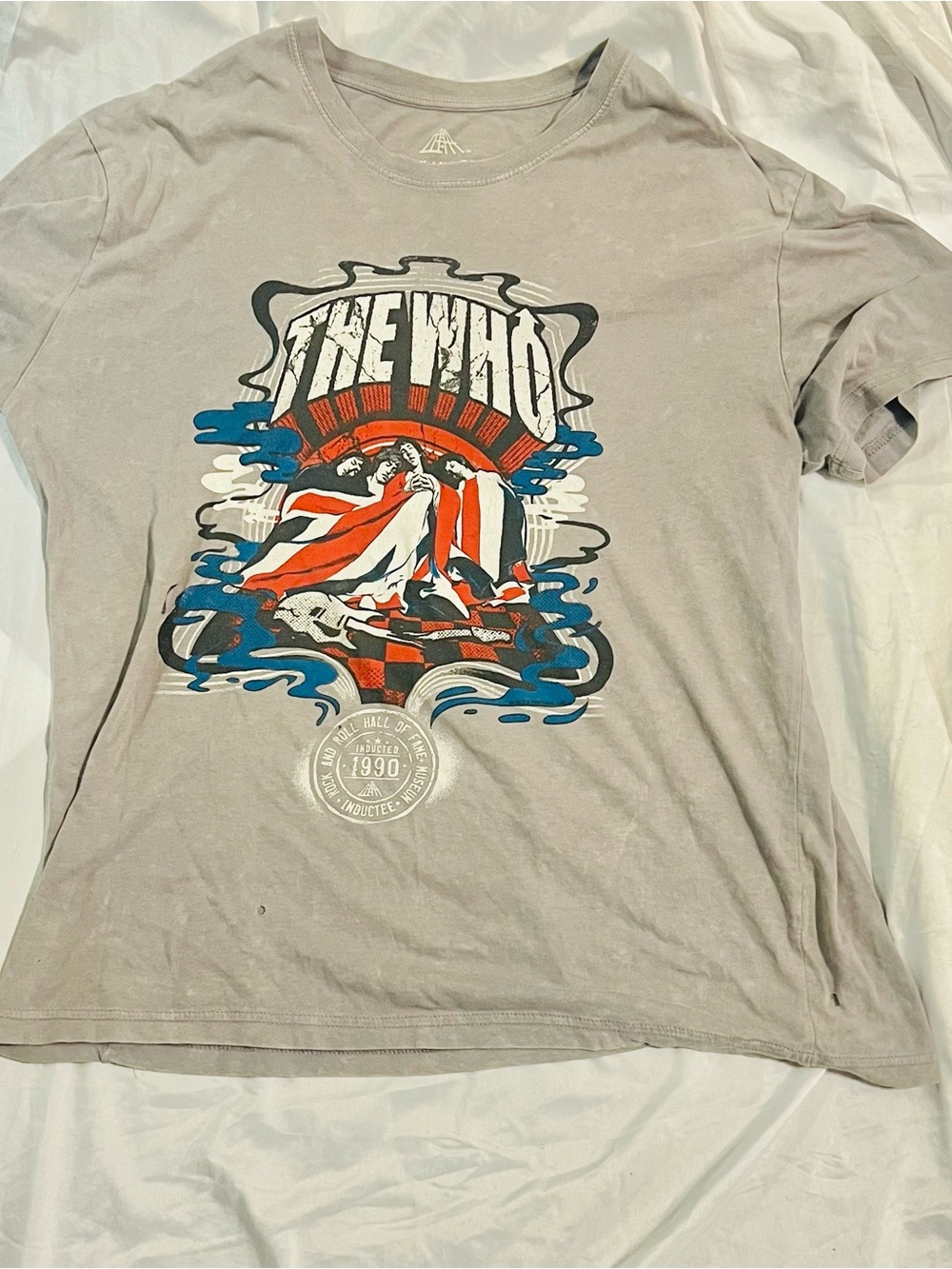 THE WHO 60s Band Graphic Tee - Light Gray Hall of Fame Men’s XL some flaws